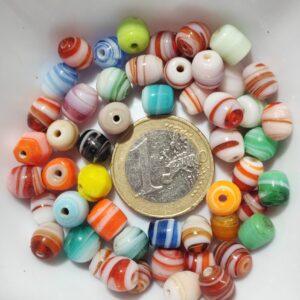50 cuentas de murano mix rayas 6-8mm