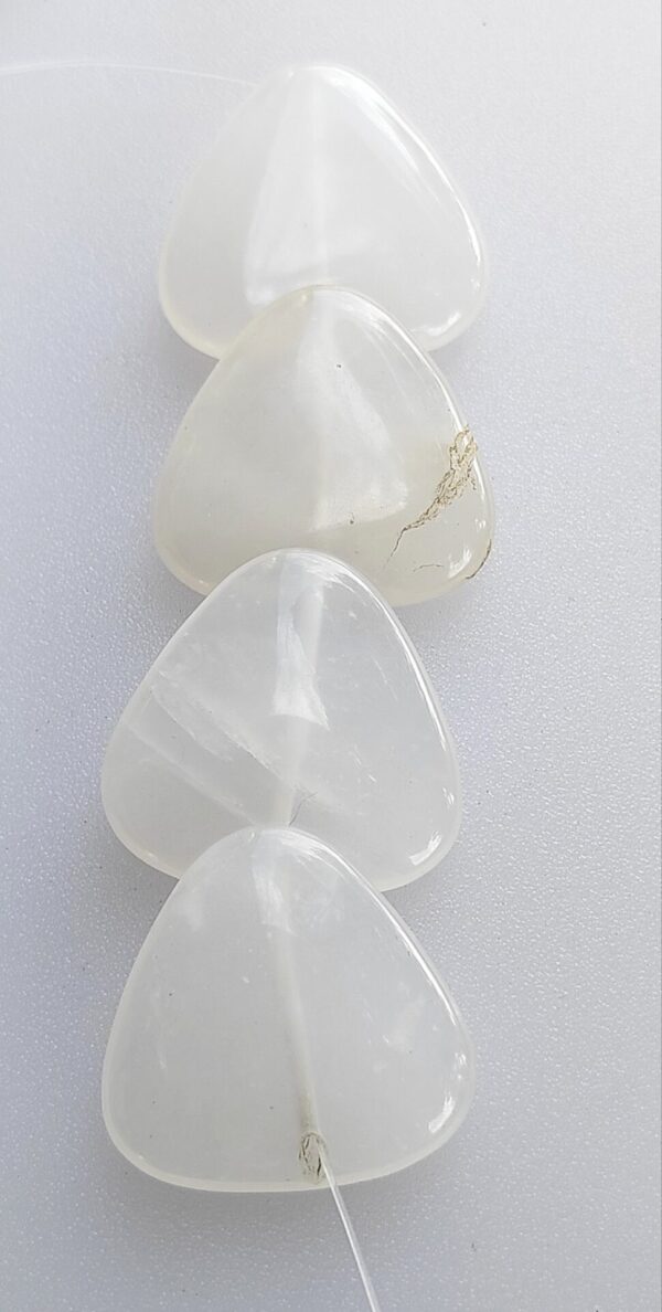 5 cuentas de cuarzo blanco solapado 25x26mm