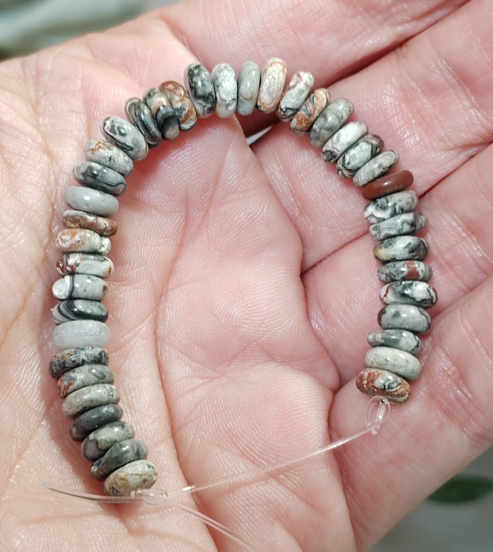 40 rondeles de piedras de agata drazy lace 6x2mm