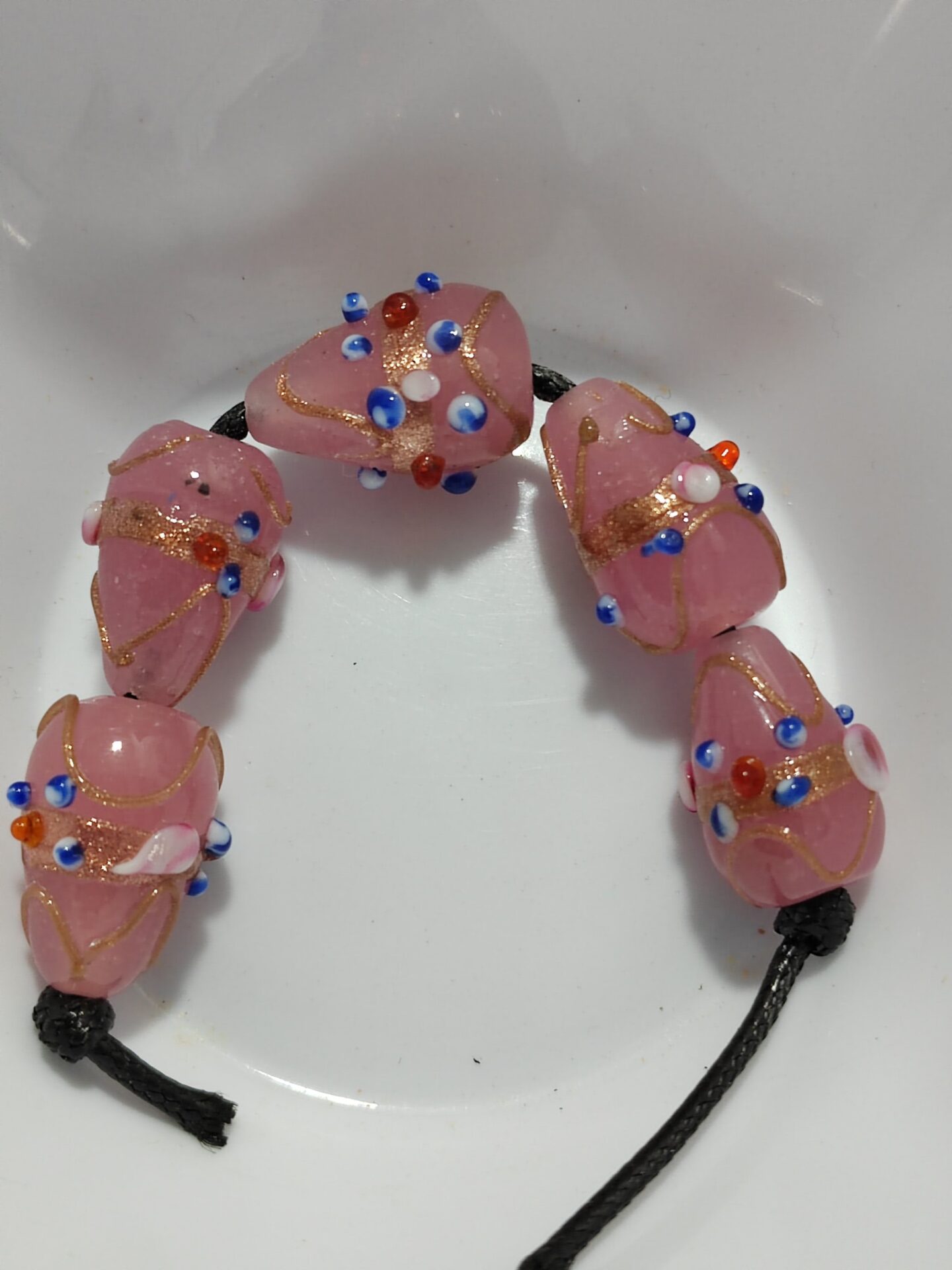 5 cuentas de cristal de murano lagrimas 18mm