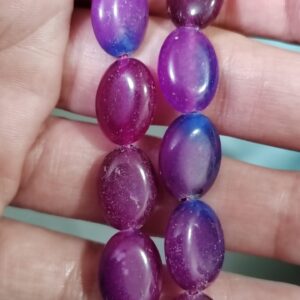 6 cuentas de piedras agata rosa 14x10mm