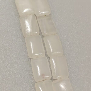 6 cuentas de piedras jade blanco rectangular 18x13mm