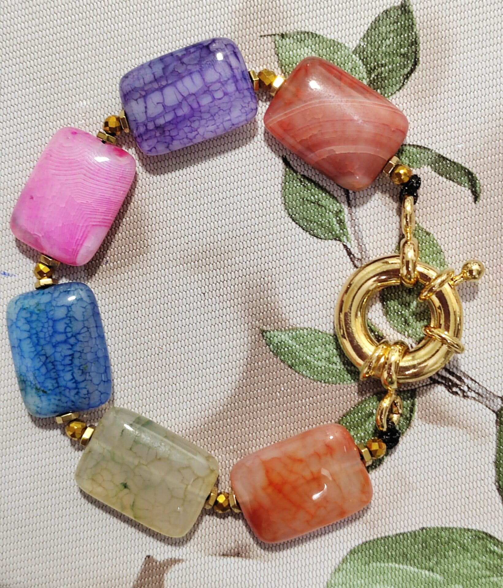 pulsera de agatas multicolor - Imagen 2