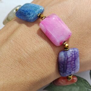 pulsera de agatas multicolor