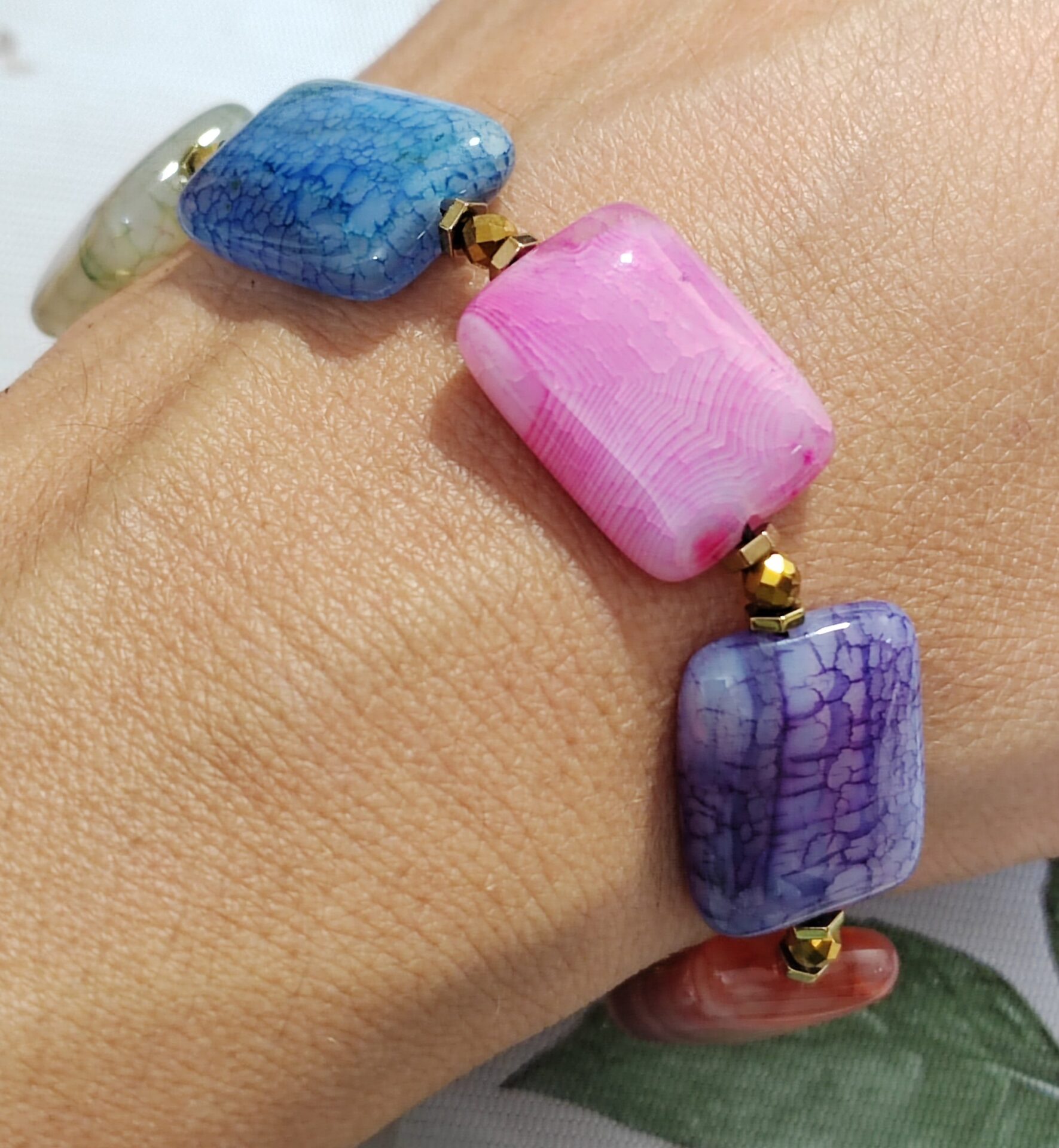 pulsera de agatas multicolor