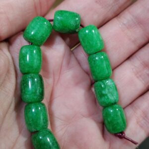 10 cuentas jade barril verde esmeralda 10x9mm