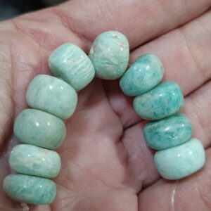 10 rondeles amazonita 12x7mm