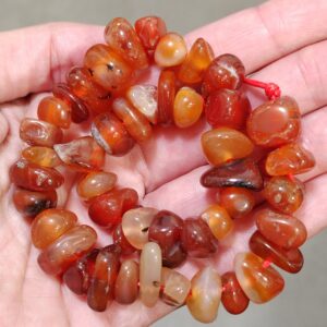45 cuentas de carneolas 10-14mm