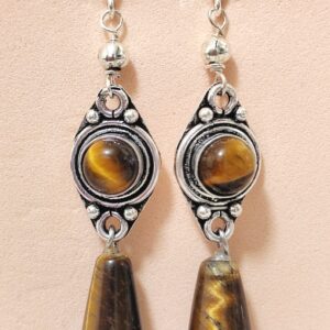 pendientes ojo de tigre 925