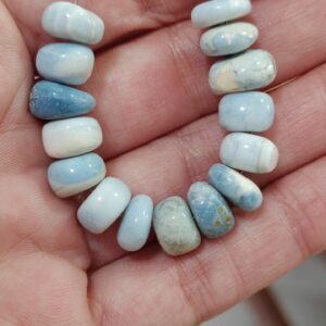 15 ópalos azules rondel 10mm