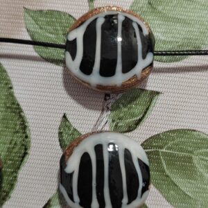 cuenta de murano rayas y dorados 22mm