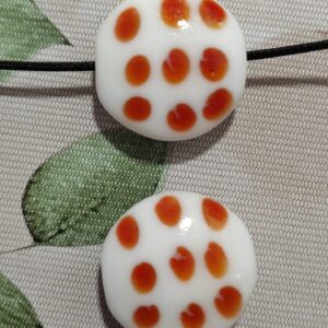 cuenta de murano puntitos naranjas 22mm