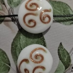 cuenta de cristal de murano spiral dorada 22mm