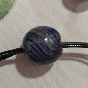 cuenta murrina azul dorado 19mm