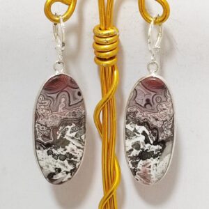 pendientes ágata crazy lace 925