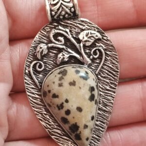 colgante jaspe dalmata 925