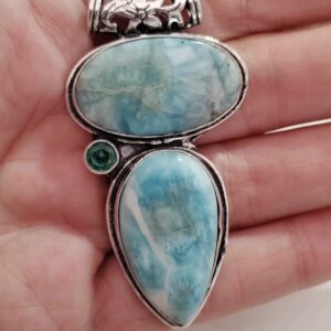 colgante Larimar con topacio 925