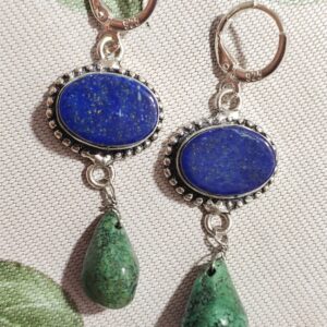 pendientes 925 lapislázuli y turquesas