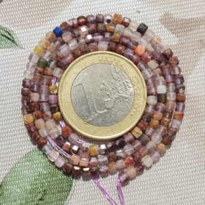 1 hilo turmalina multicolor cúbica facetado 2,5mm