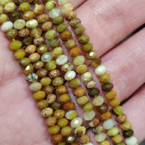 hilo de ópalo amarillo facetado 4x3mm