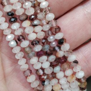 hilo de cuarzo fantasma rondel facetado 4x3mm