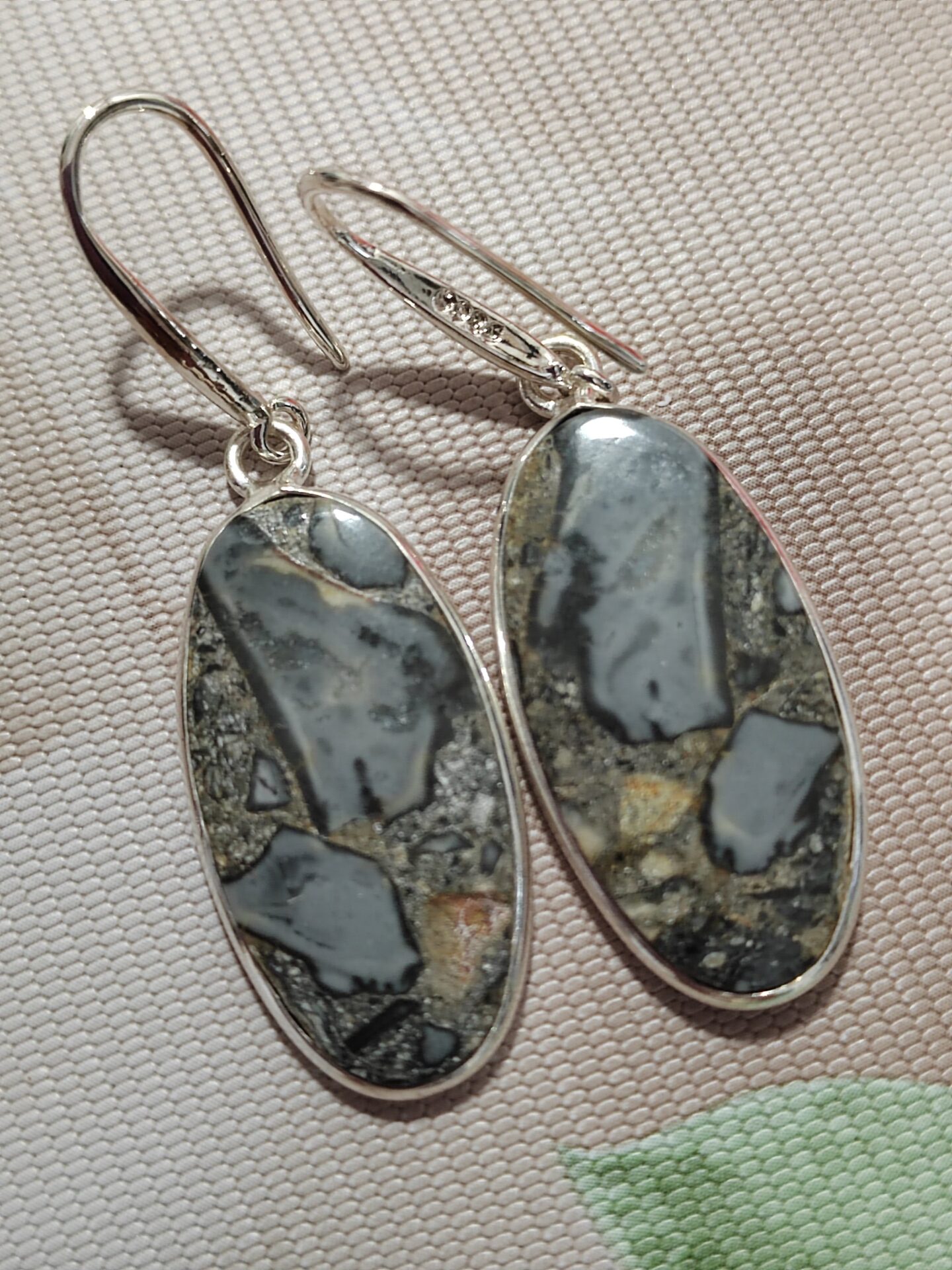 pendientes jaspe maligano 925