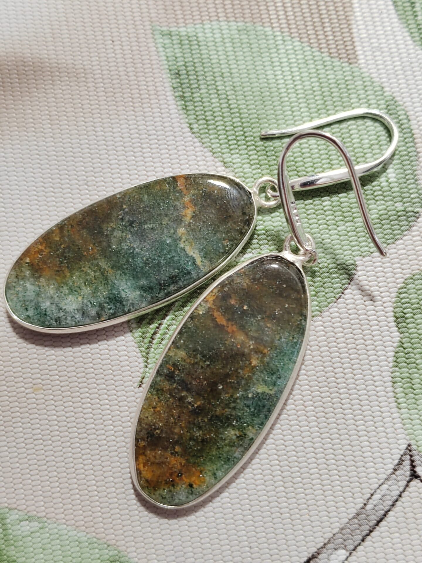 pendientes coral fósil 925