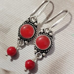 pendientes coral rojo