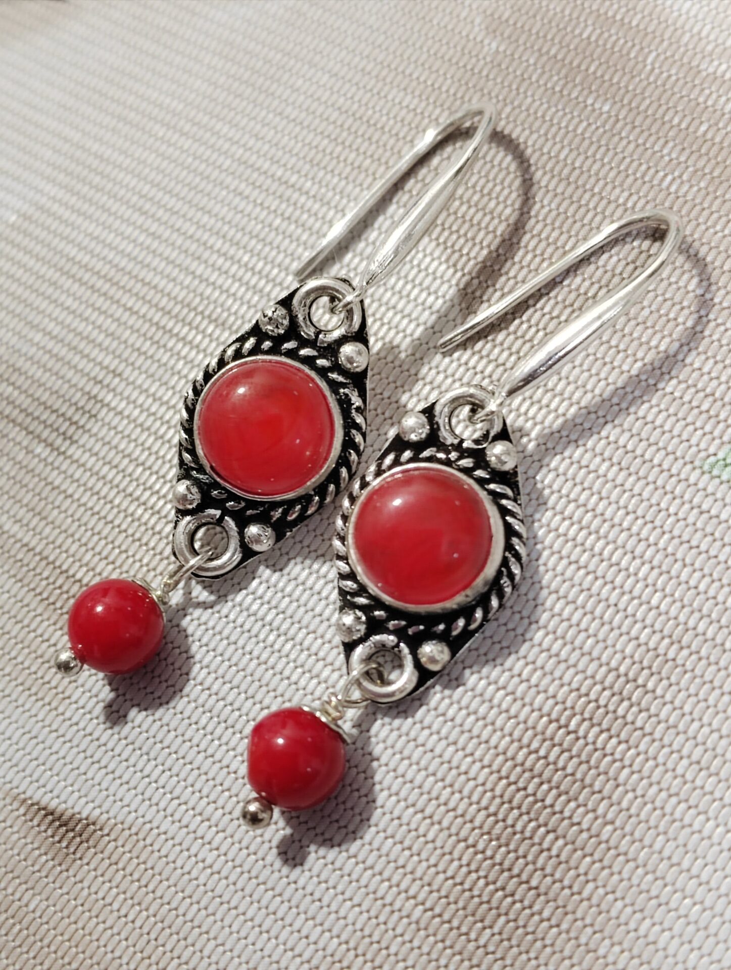pendientes coral rojo