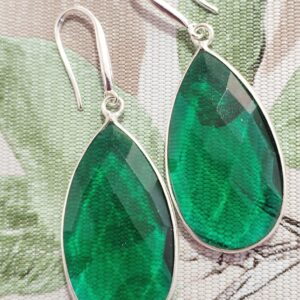 pendientes cuarzo verde facetado