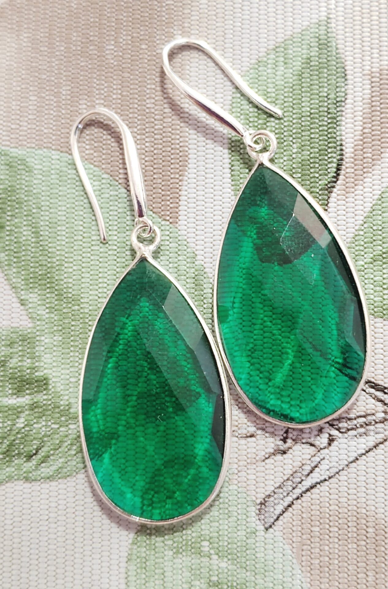 pendientes cuarzo verde facetado