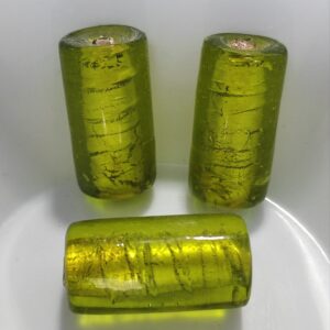 1 cuenta murano tubo verde 23x13mm