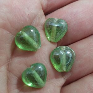 1 cuenta murano corazón verde 10mm