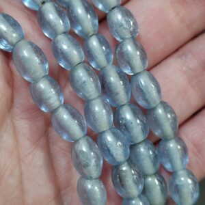 1 hilo de 40 cuentas azul cielo 9x7mm