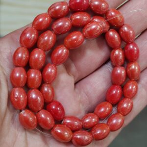 1 hilo de 40 cuentas murano rojo 9x7mm