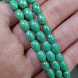 1 hilo 50 cuentas murano verde turquesa 7x5mm