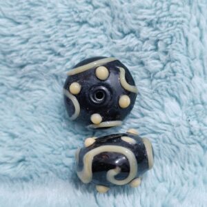 1 cuenta murano rondel spiral 18x11mm