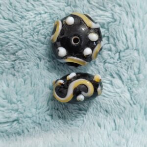 1 cuenta murano rondel spiral bicolor 18x11mm