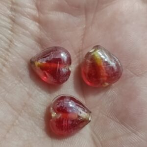 1 cuenta murano corazón rojo 10mm