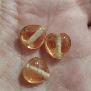 1 cuenta corazón murano salmón 10mm