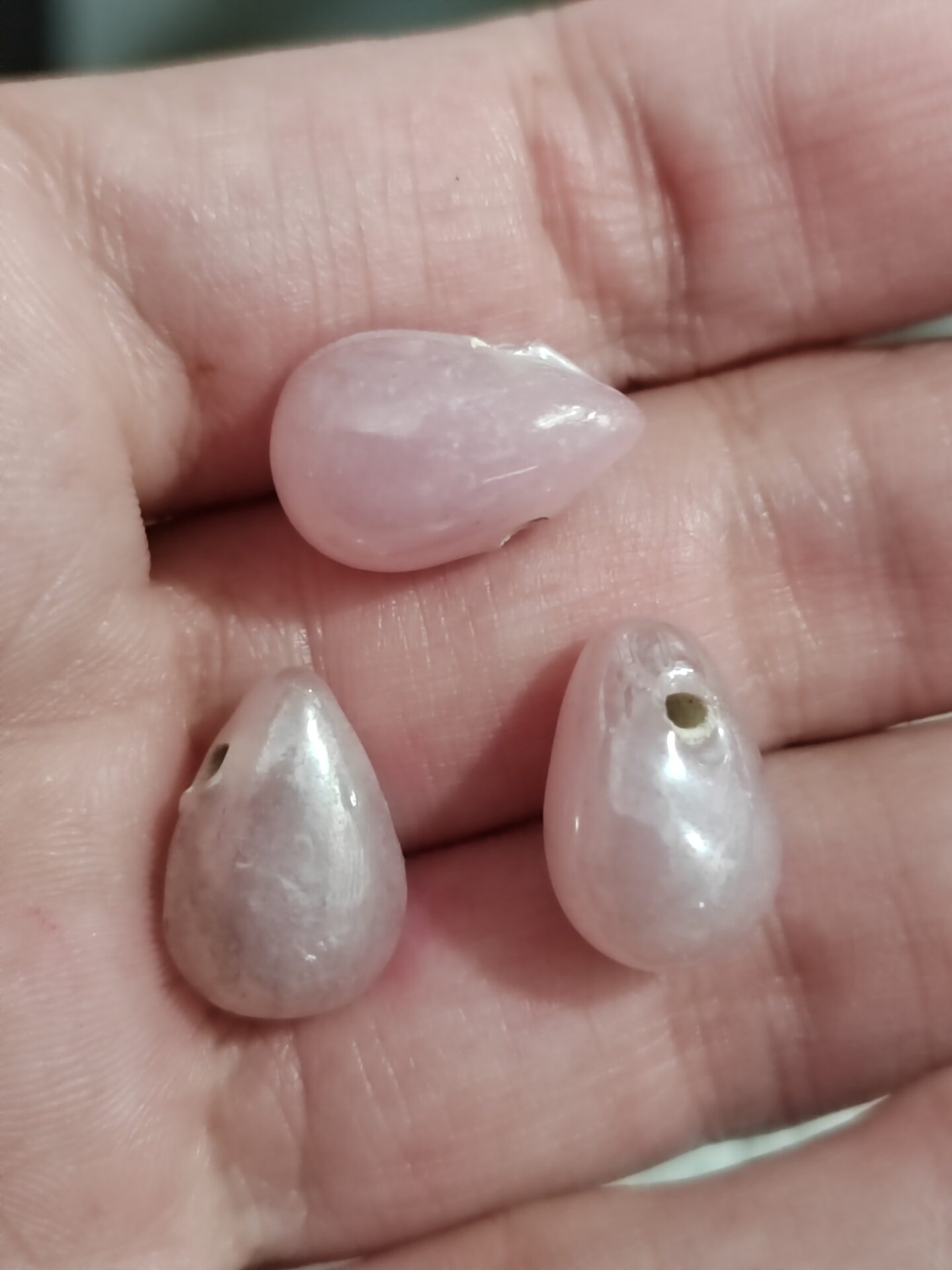 1 cuenta murano lágrima rosa 15mm