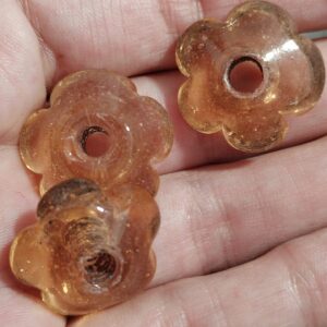 1 cuenta flor murano salmón 21mm