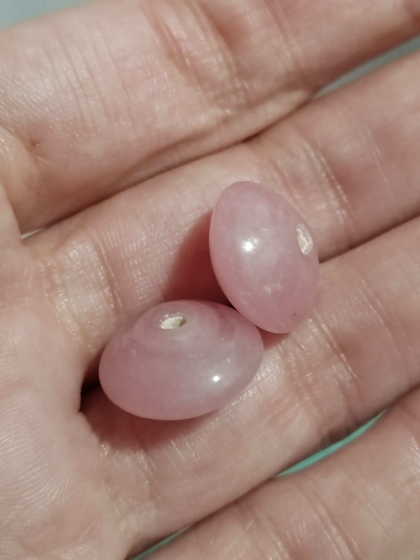 1 cuenta rondel murano rosa 15x11mm