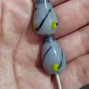 1 cuenta de murano lágrima morada 20mm