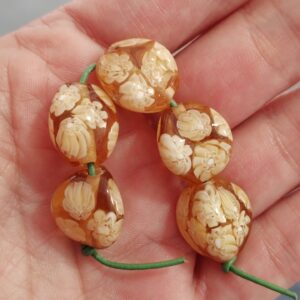 1 cuenta cristal de murano millefiori 14x12mm