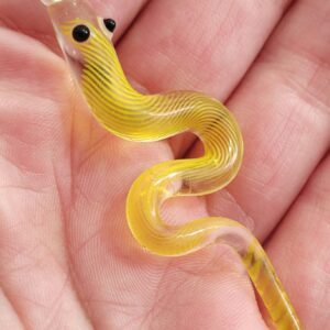 cuenta de murano serpiente amarilla 4,7 centímetros aprox