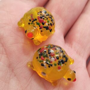 cuenta murano tortuga amarilla 21mm