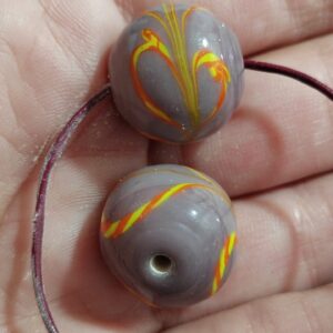 1 cuenta murano bola morada 17mm