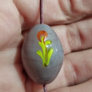 1 cuenta murano de ovalo morado 26x18mm