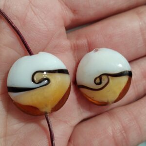 1 cuenta de cristal de murano bicolor 20mm